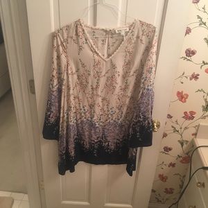 Long sleeve floral shift dress